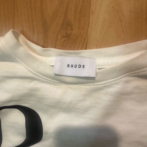 Rhude Cream T-Shirt with Black Lettering - Picture 2 of 4
